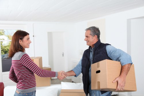 Professional moving experts planning a move