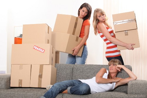 Planning phase of a business move with charts and schedules